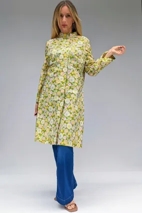 1960s Summer Floral Retro Long Lightweight Coat