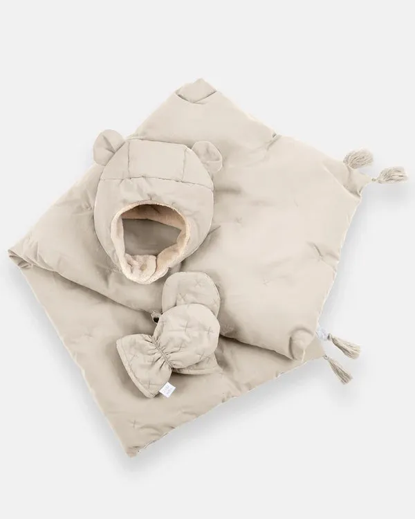 7AM - Mitten, Hat and Blanket Cub Set Airy