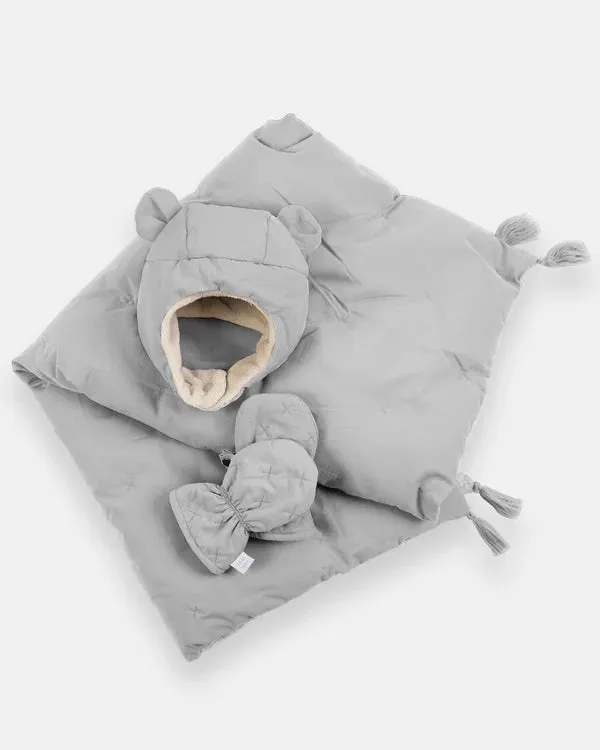 7AM - Mitten, Hat and Blanket Cub Set Airy