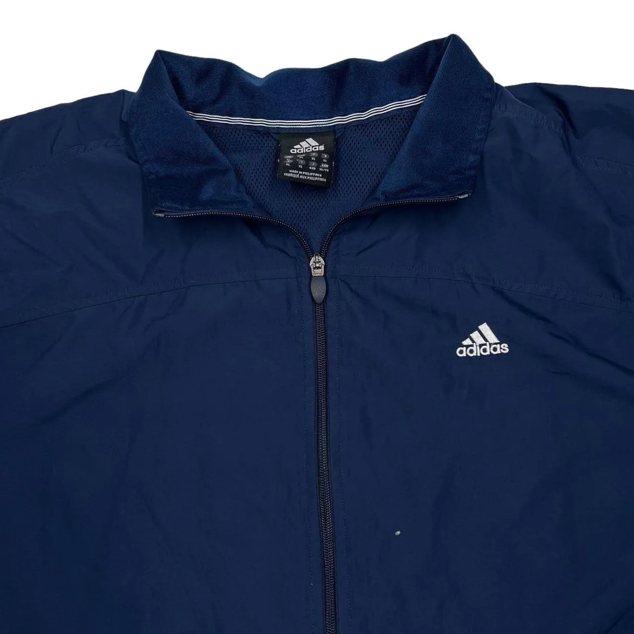 ADIDAS Classic Three Stripe Embroidered Mini Logo Windbreaker Tracksuit Jacket