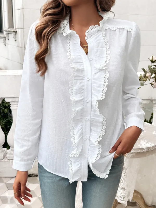 Alessia Women's Temperament Contrast Striped Shirt