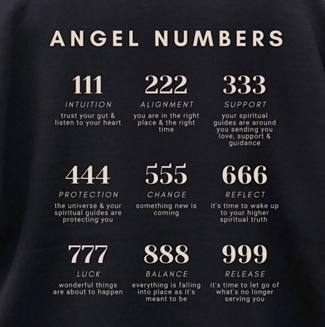 angel numbers crewneck