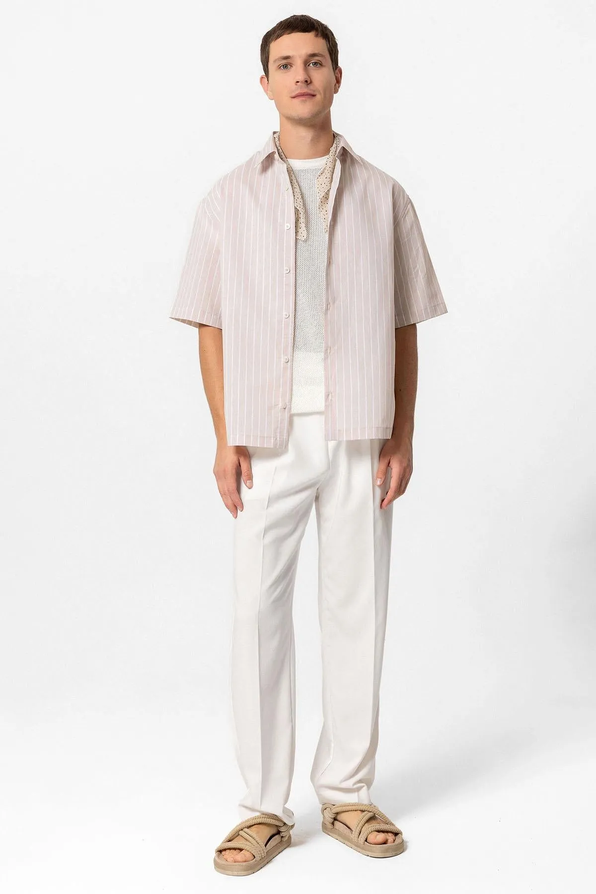 ANT Oversized Short Sleeve Striped Men's Shirt - Horlivka