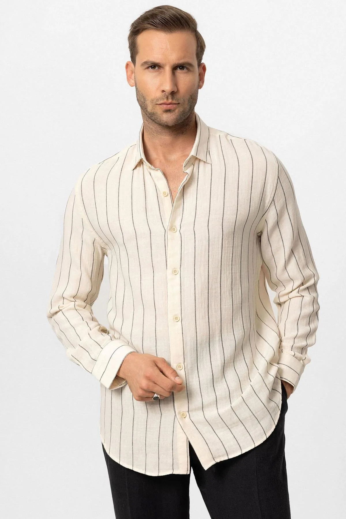 ANT Slim Fit Striped Men's Shirt - Arcadia