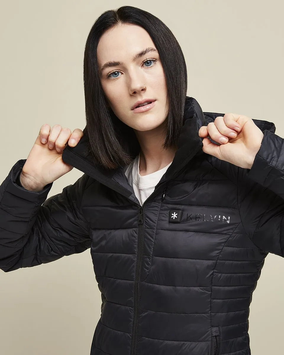 Aura Women’s Heated Jacket (Black) by Kelvin Coats