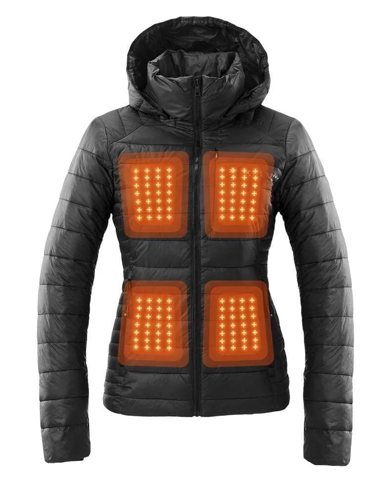 Aura Women’s Heated Jacket (Black) by Kelvin Coats
