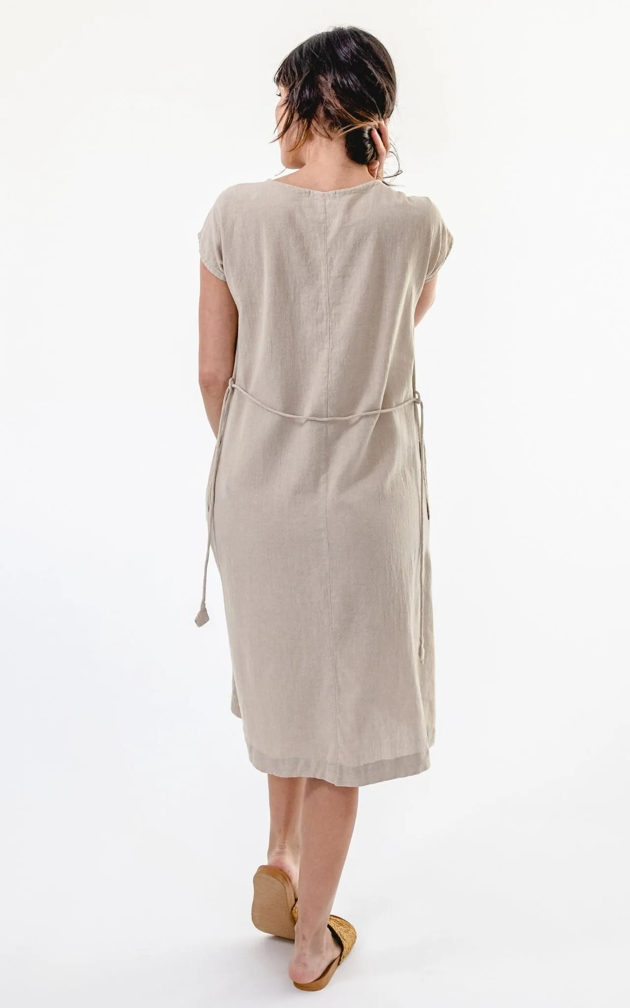Aurora Dress | Embroidered - Oatmeal