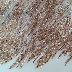 Beaded & Sequined Lace Fabric Embroidered on 100% Polyester Net Mesh | Lace USA - GD-59