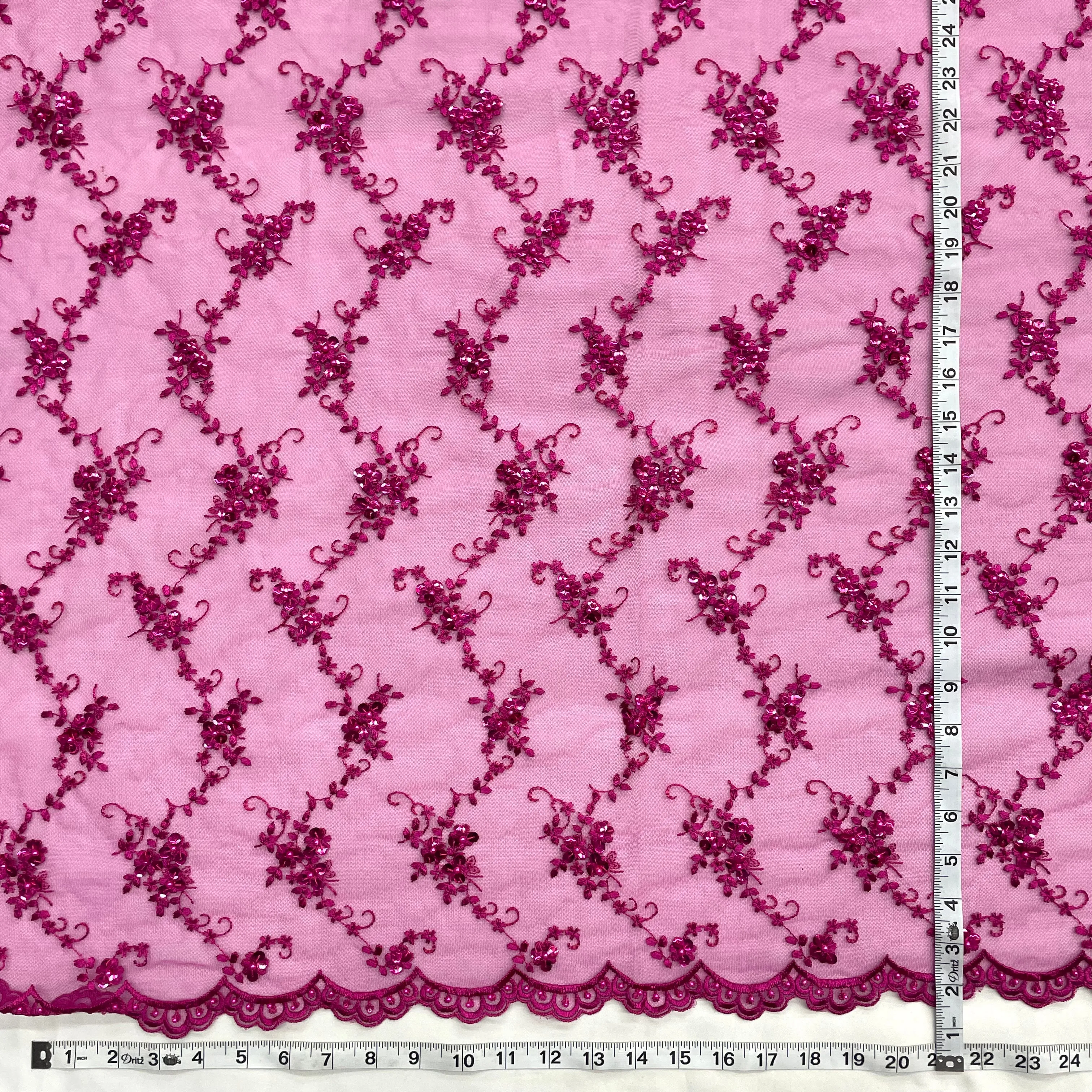 Beaded Lace Fabric Embroidered on 100% Polyester Net Mesh | Lace USA - 31360W-BP