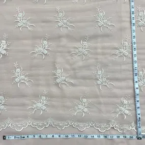 Beaded Lace Fabric Embroidered on 100% Polyester Net Mesh | Lace USA - 31393W-BP