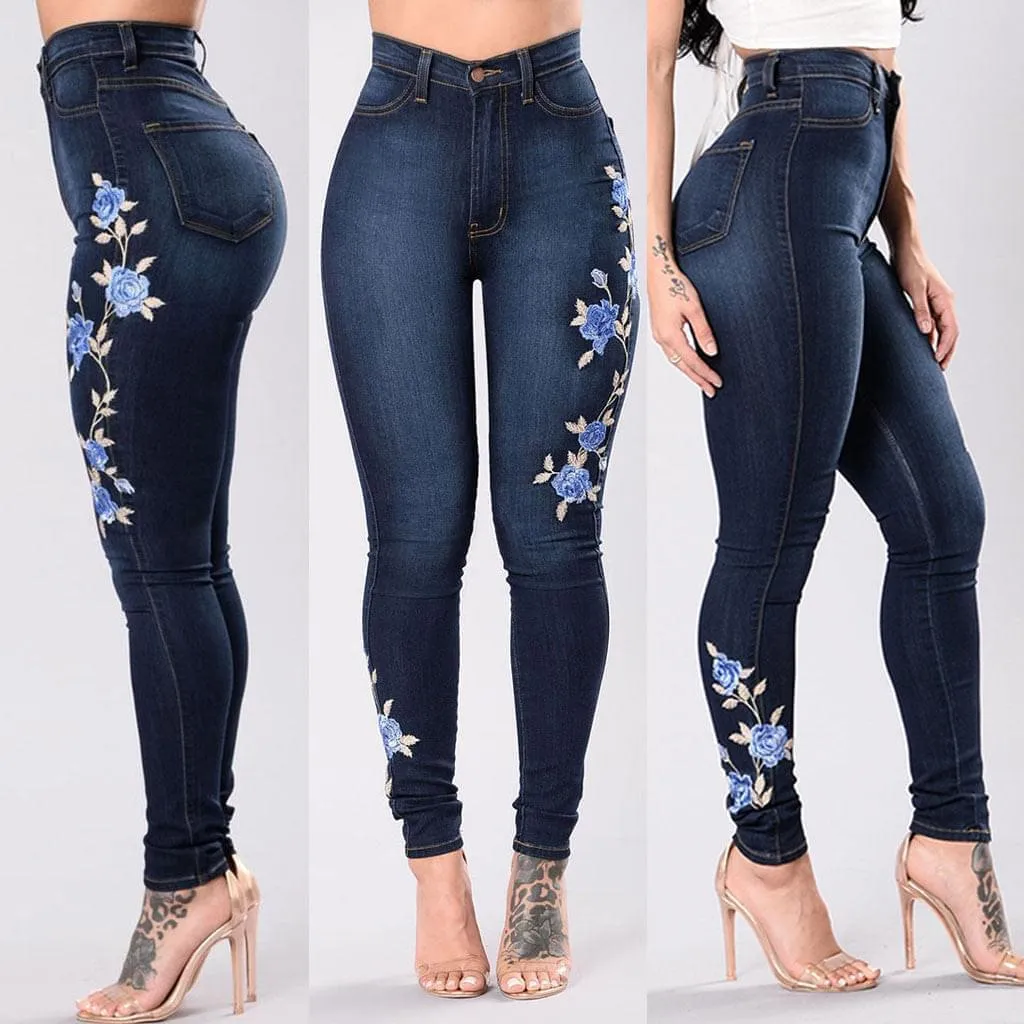 Beautiful Embroidered Jeans For Women's - GlamzLife