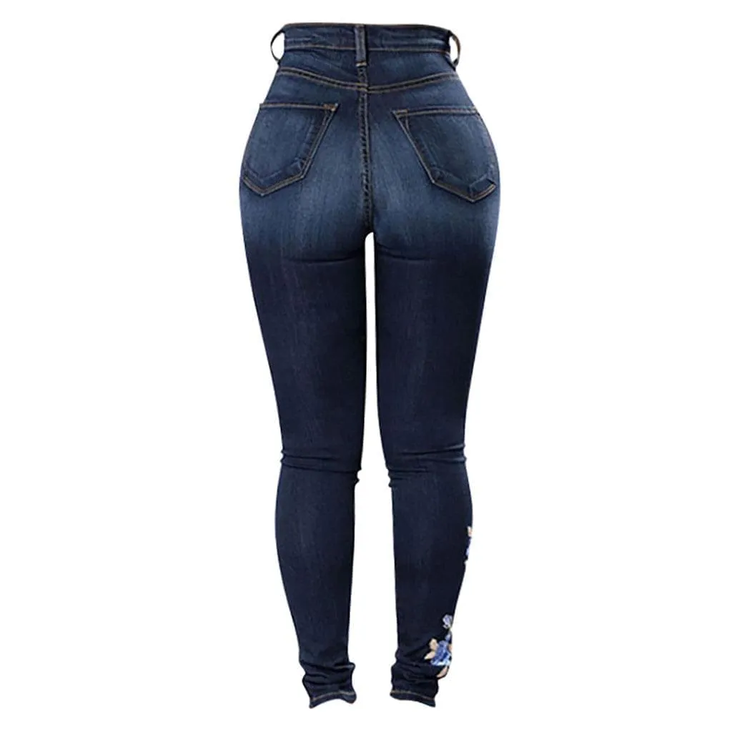 Beautiful Embroidered Jeans For Women's - GlamzLife