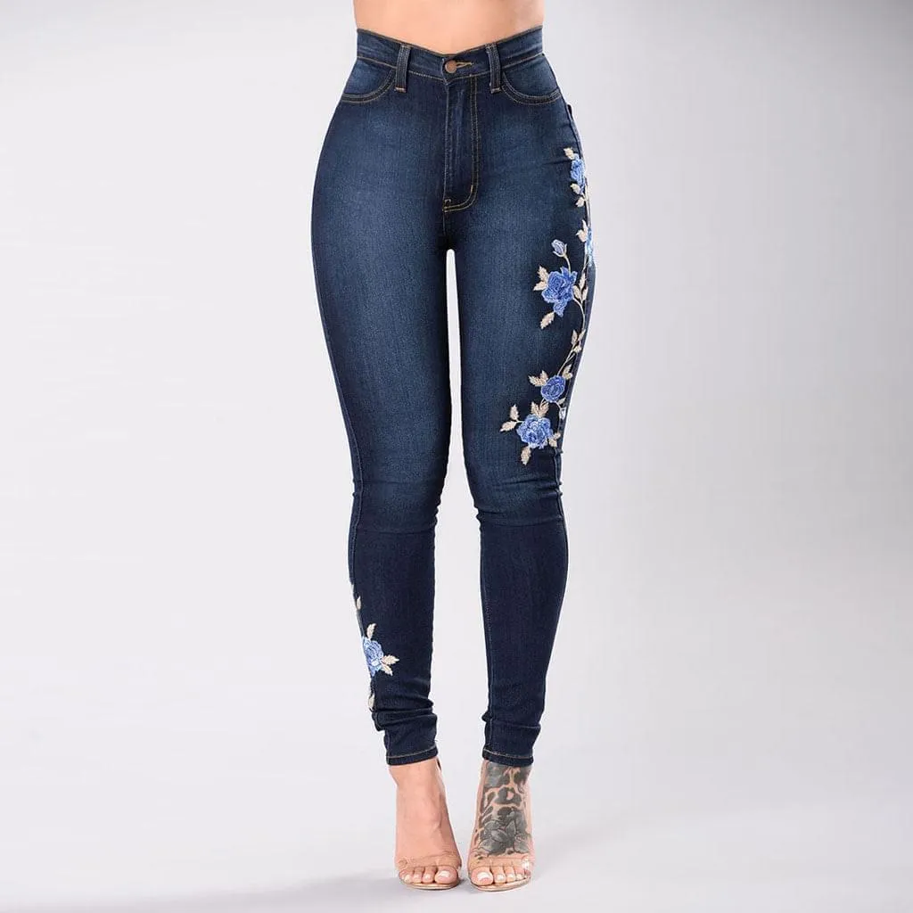 Beautiful Embroidered Jeans For Women's - GlamzLife