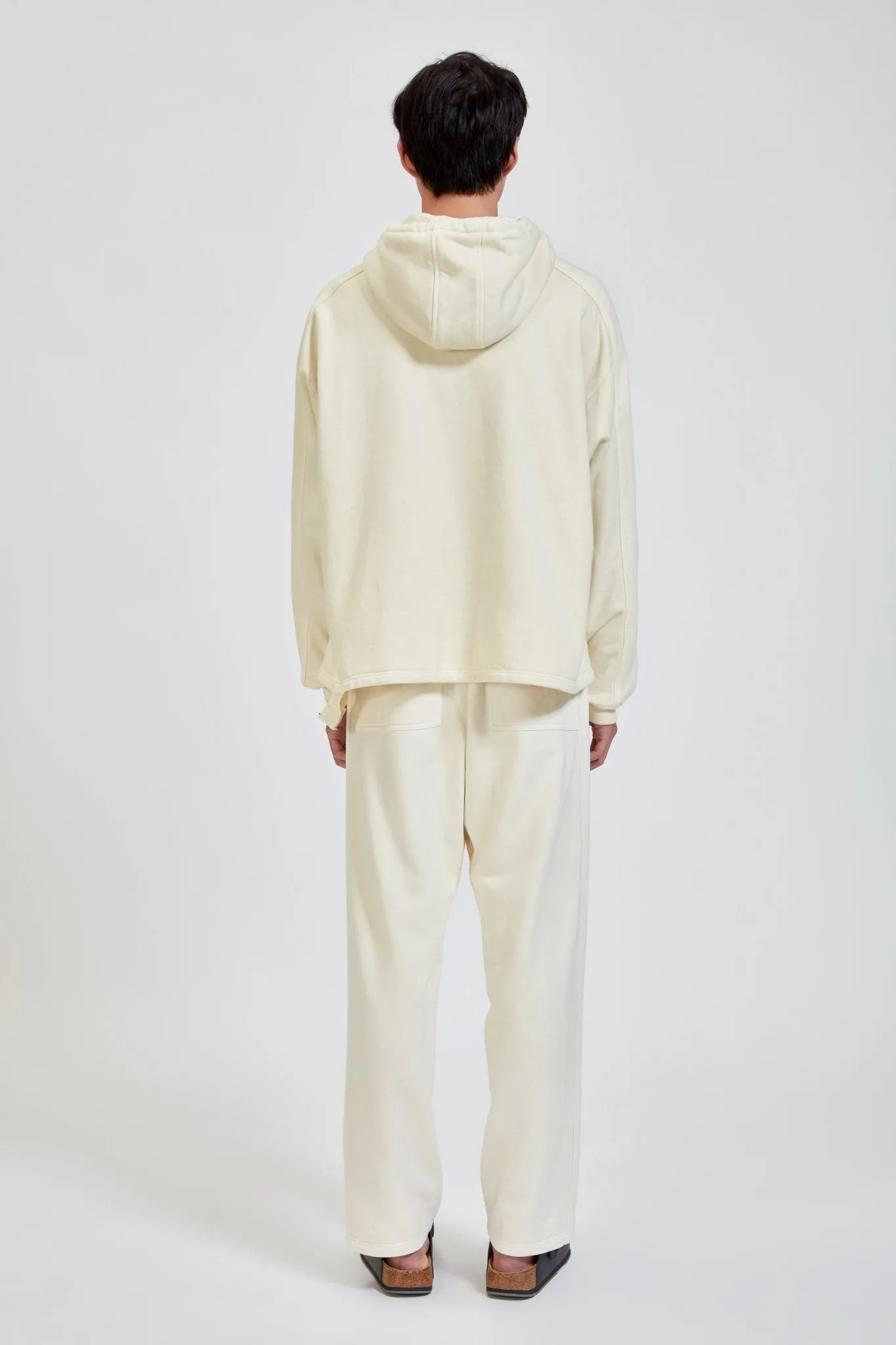 Beige Quilted Strap Hoodie