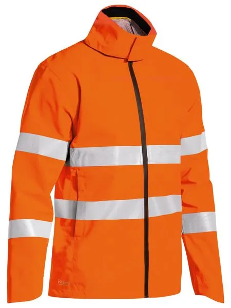 BISLEY Taped Hi Vis Lightweight Ripstop Rain Jacket BJ6927T