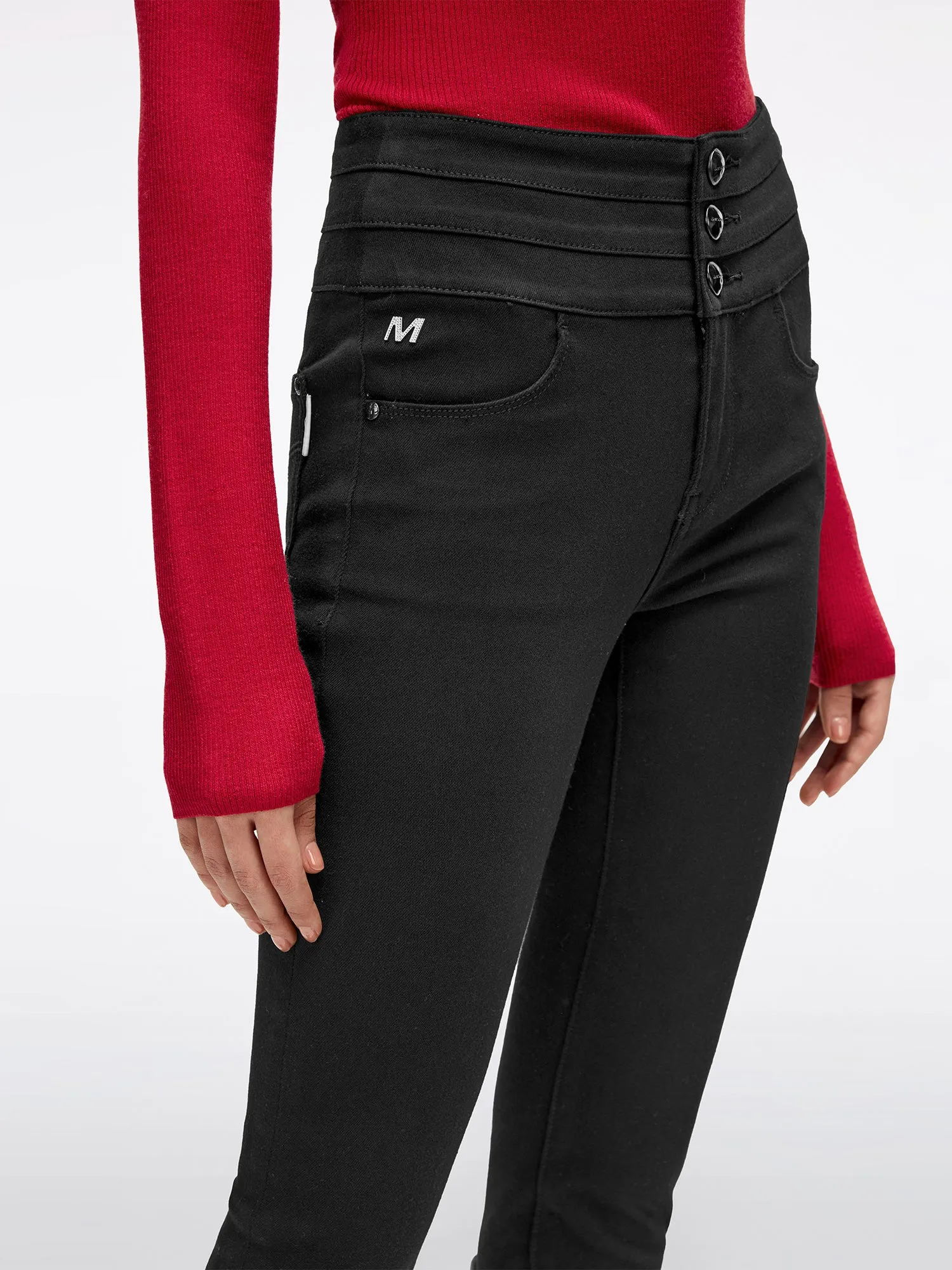 Black High Waisted Slim Fit Jeans