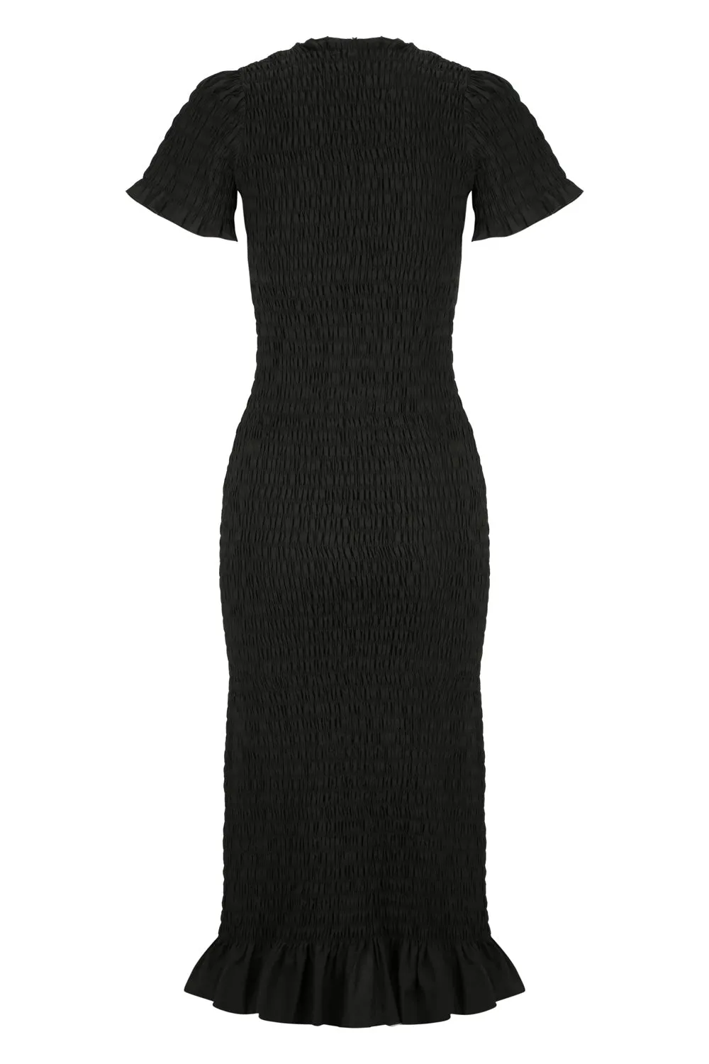 Black Ruched Longline Dress