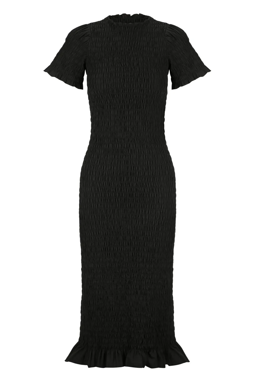 Black Ruched Longline Dress