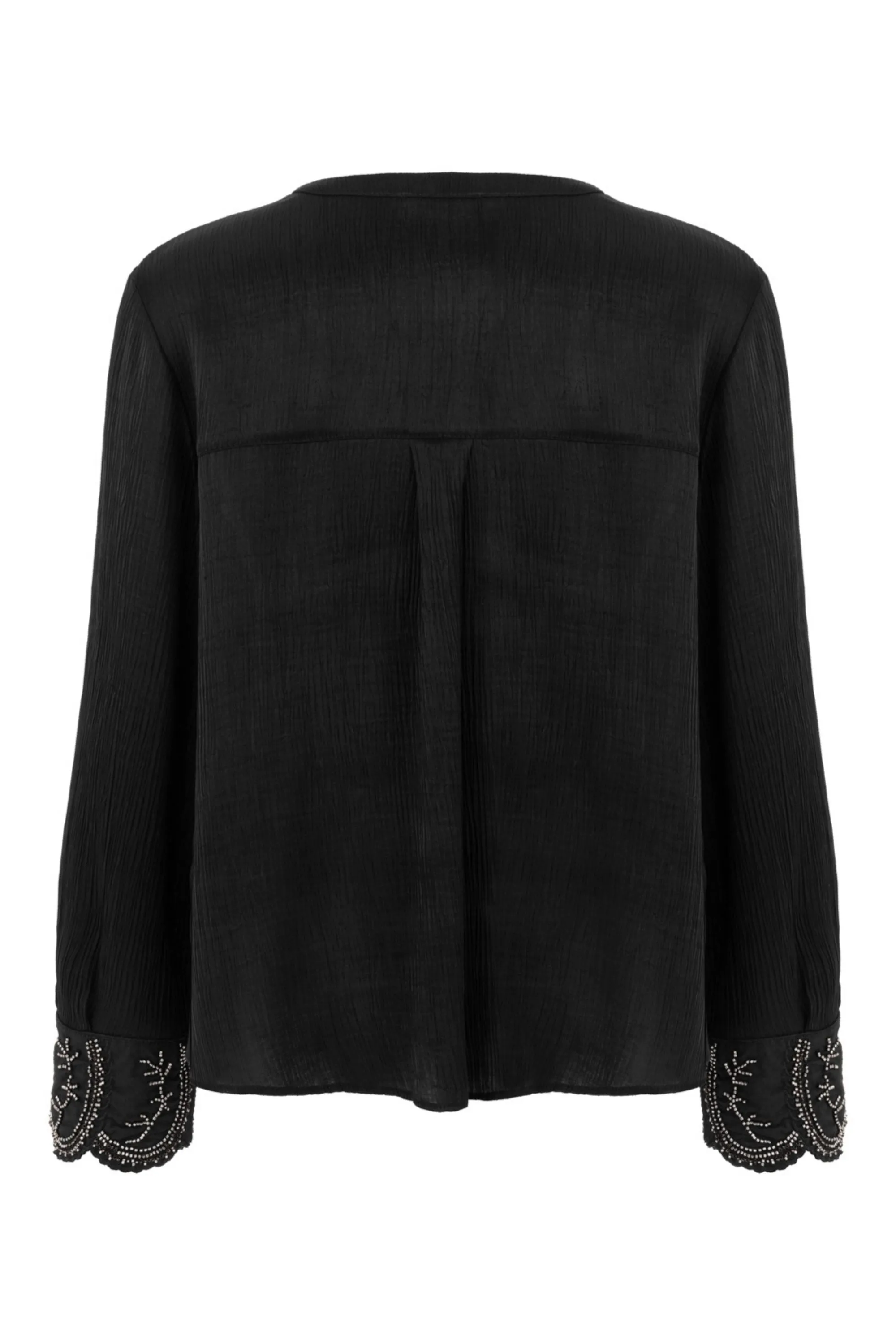 Black Stone Embroidered Blouse