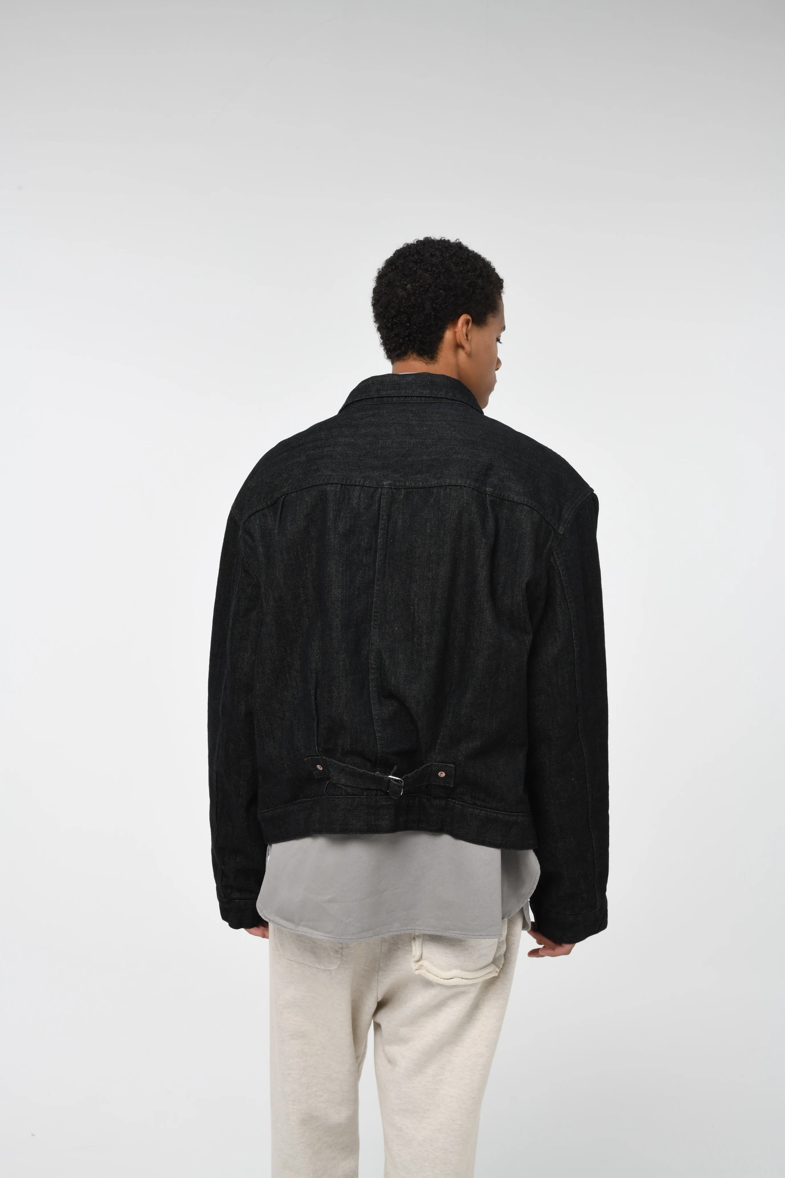 BLANKET LINED BLACK DENIM JACKET