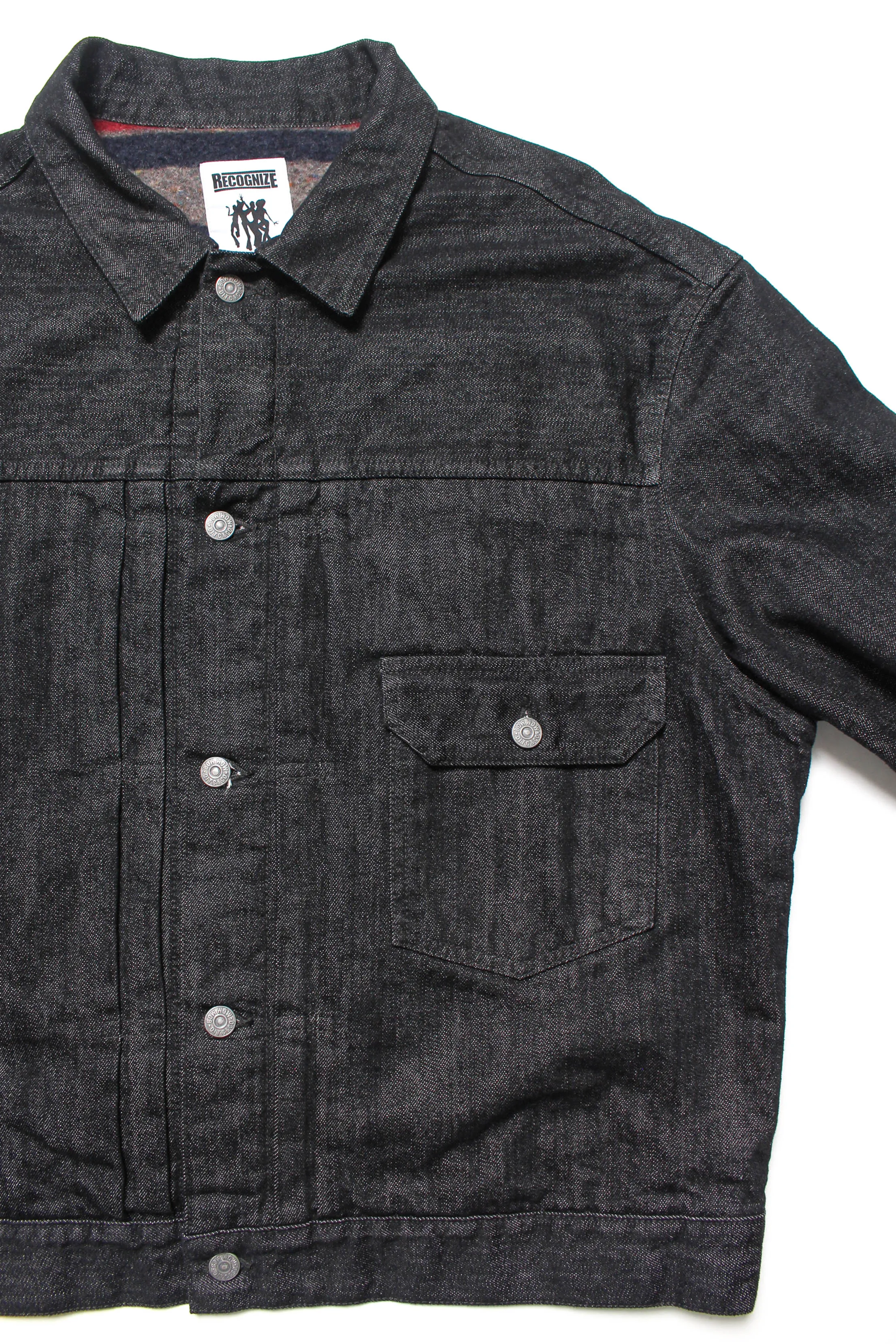 BLANKET LINED BLACK DENIM JACKET