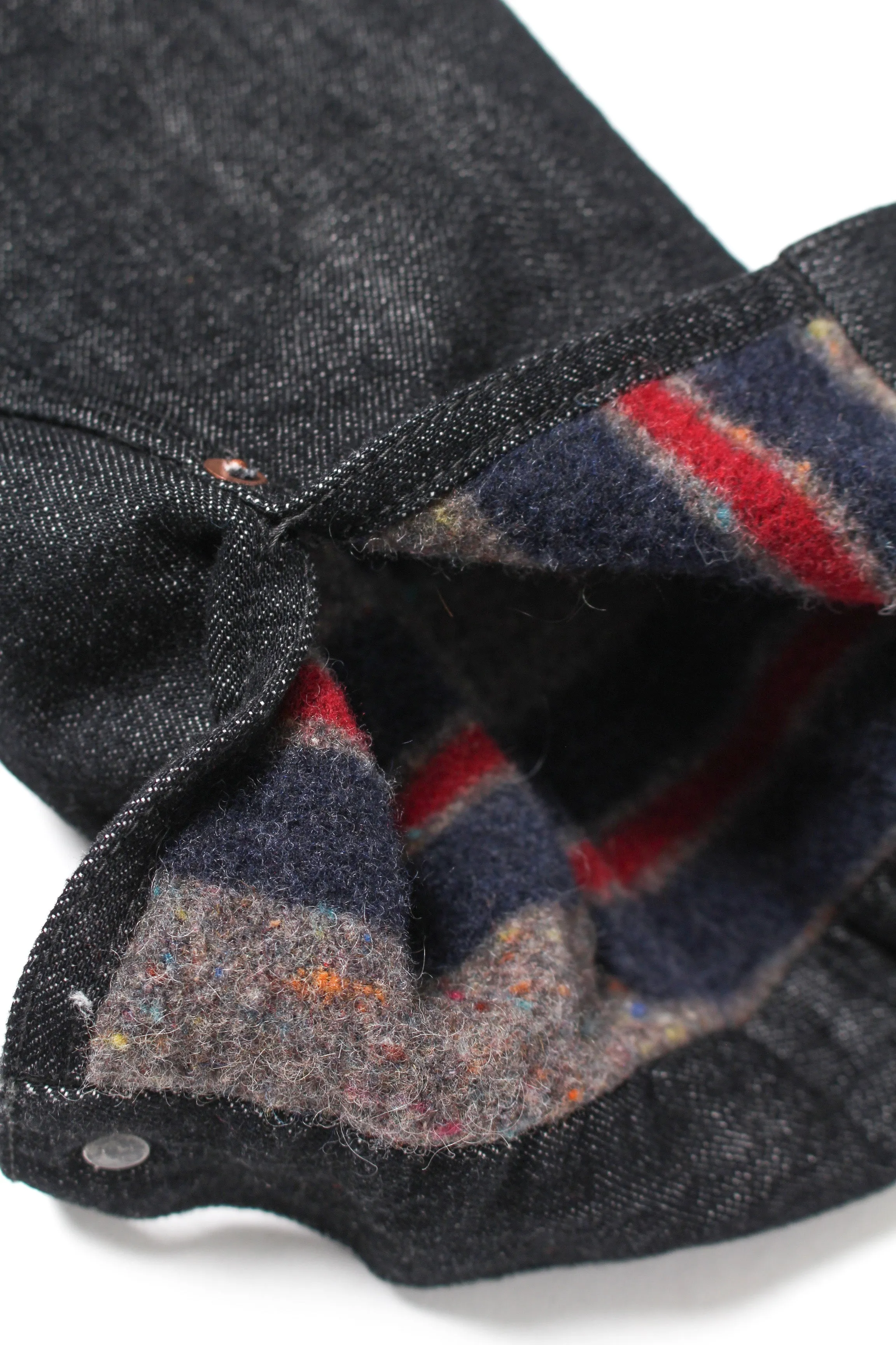 BLANKET LINED BLACK DENIM JACKET