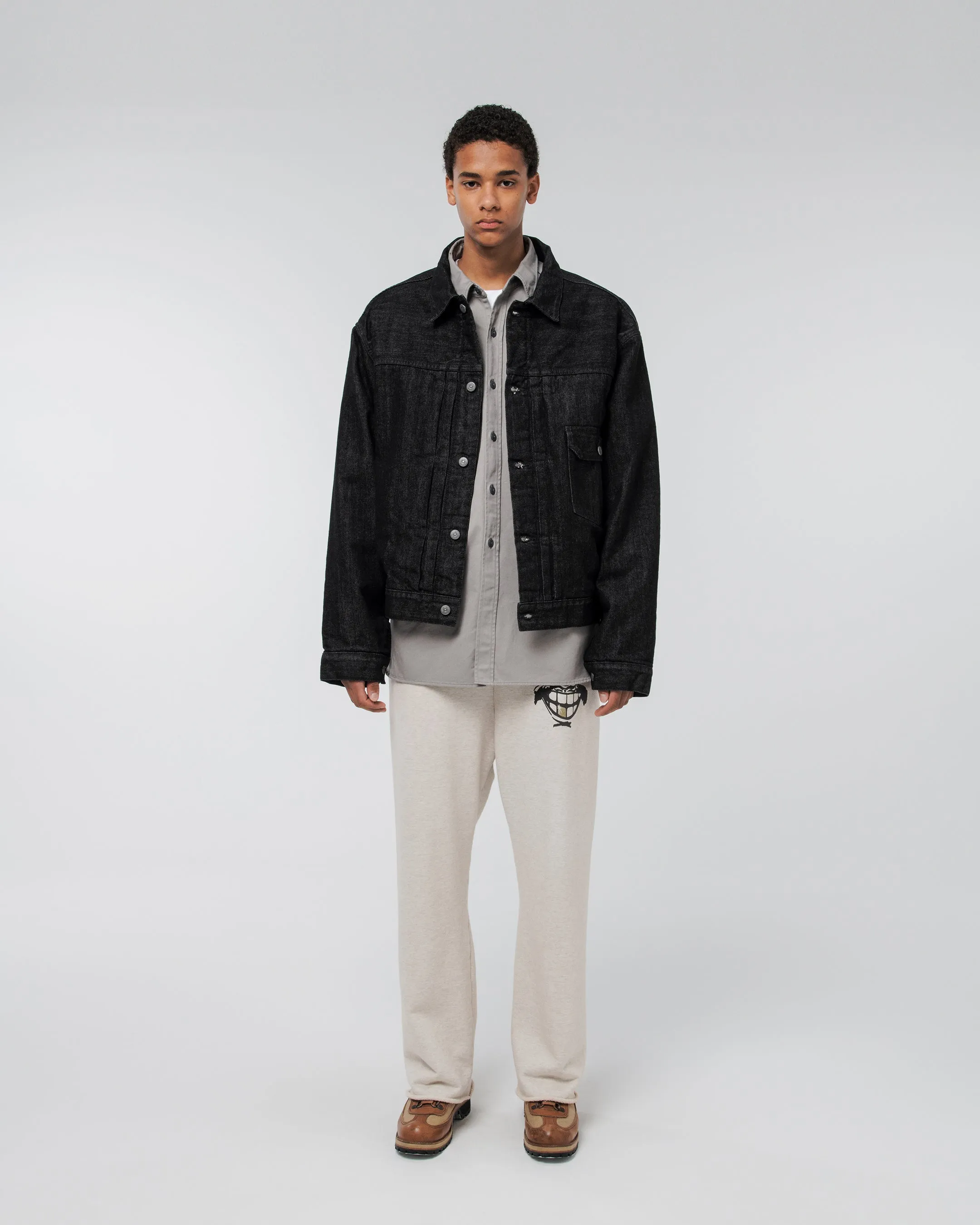 BLANKET LINED BLACK DENIM JACKET