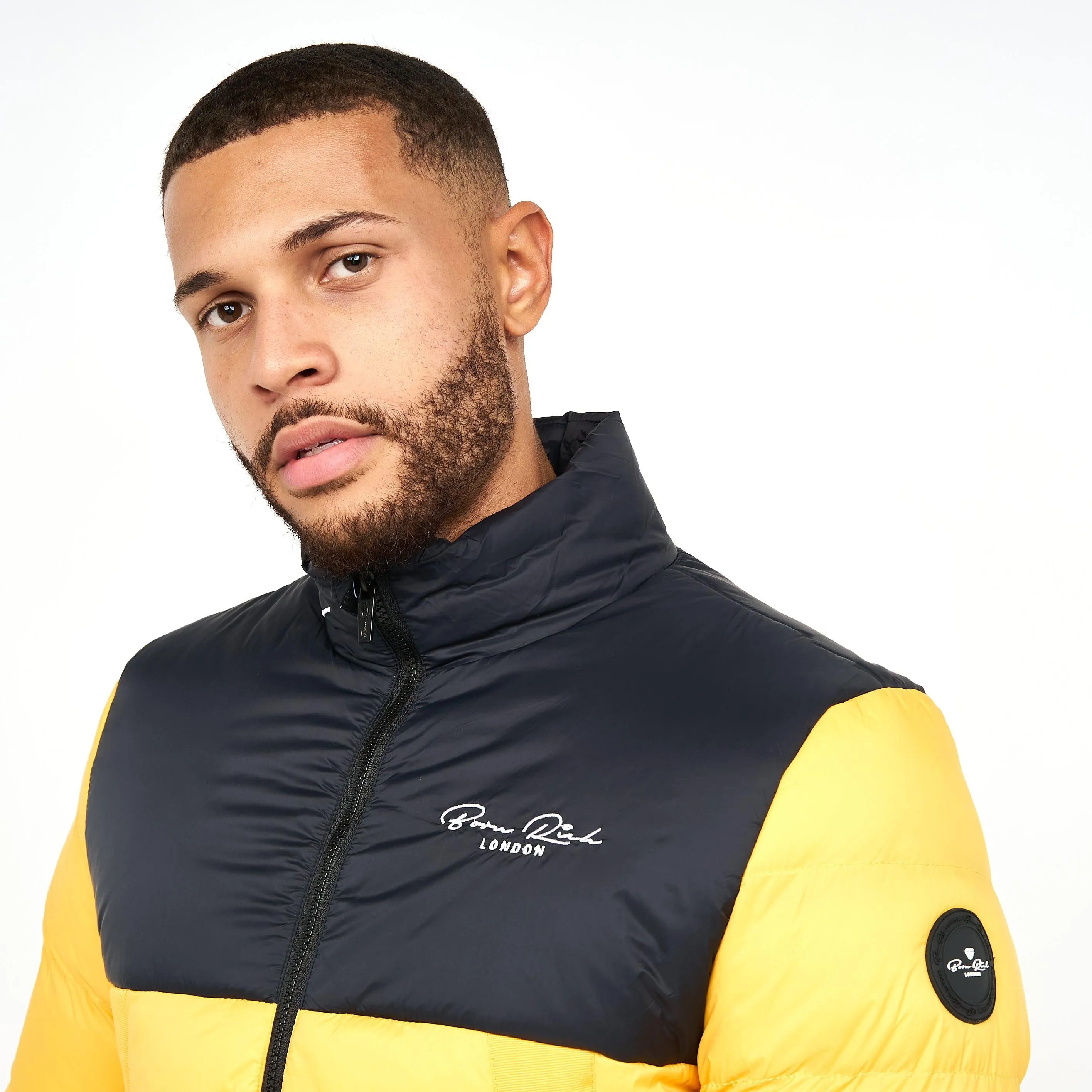 Born Rich Mens Lyden Puffa Jacket Yellow