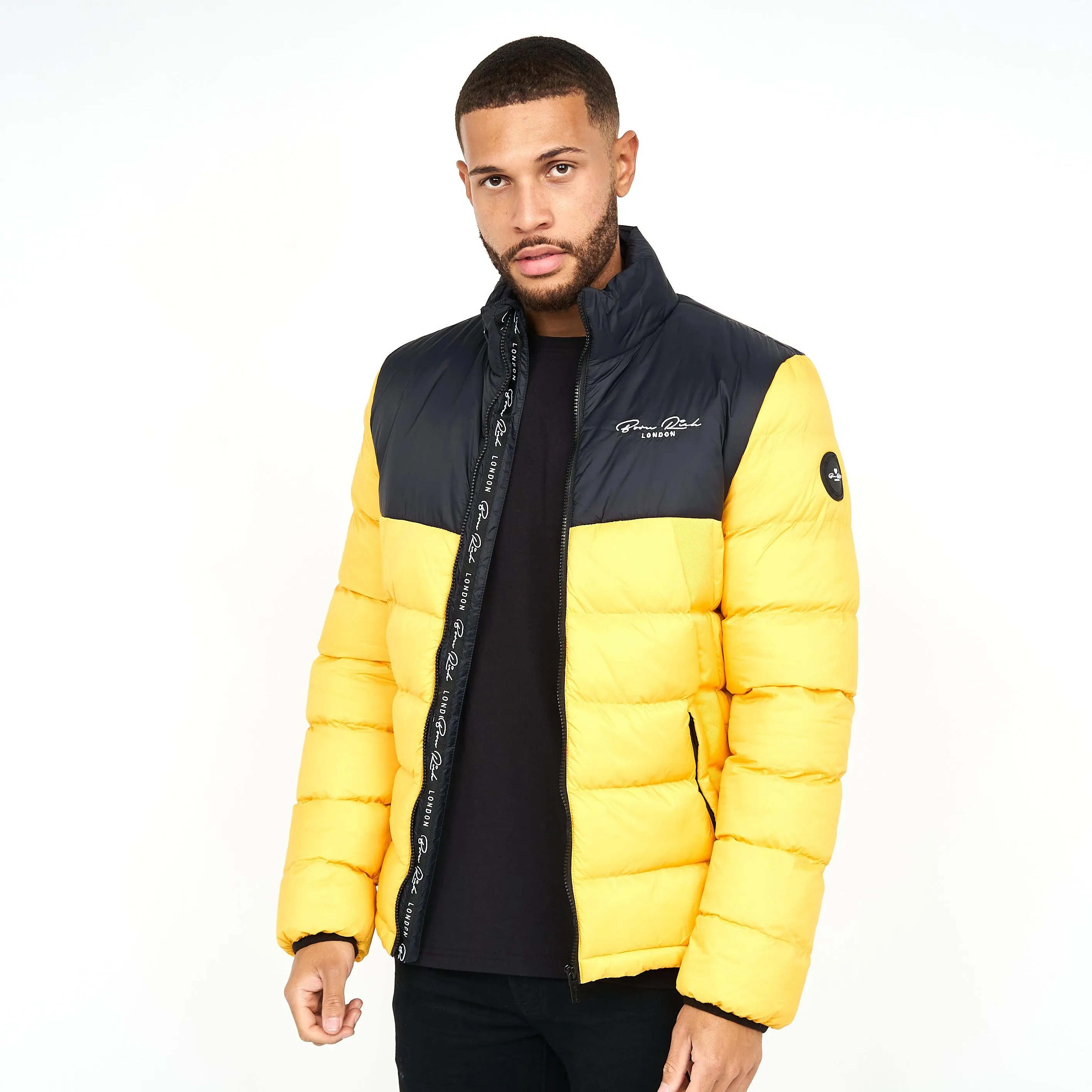 Born Rich Mens Lyden Puffa Jacket Yellow