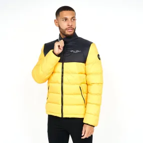 Born Rich Mens Lyden Puffa Jacket Yellow