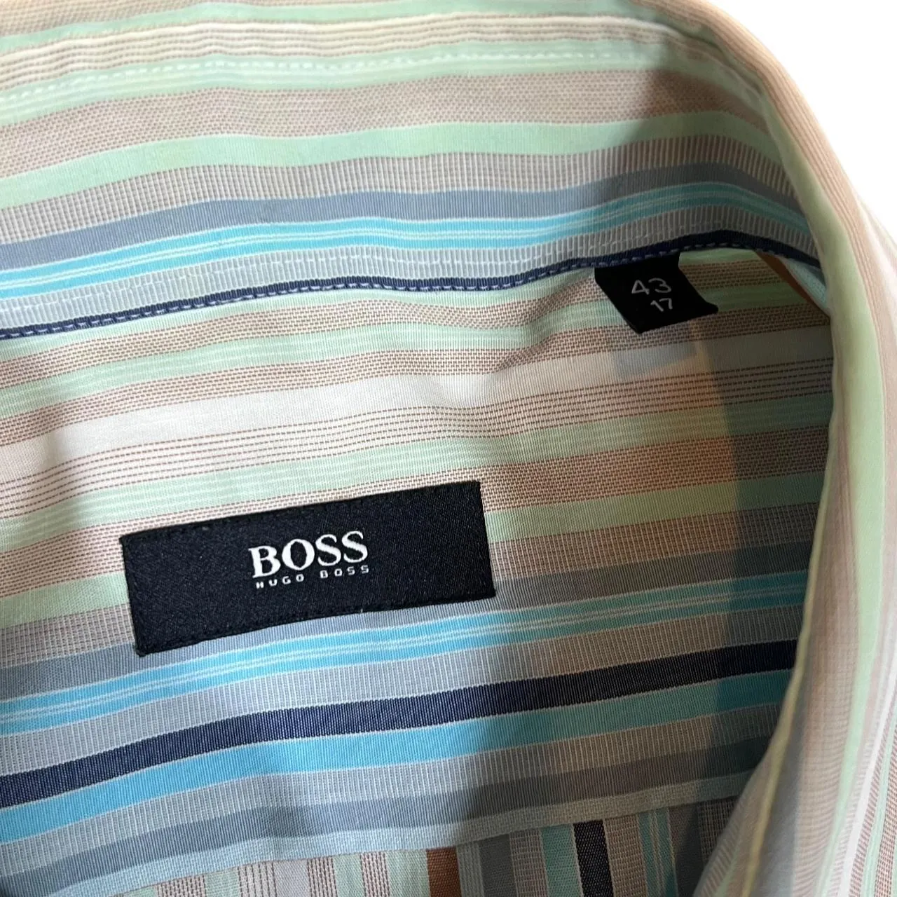 BOSS Hugo Boss Classic Multi Striped Long Sleeve Cotton Dress Shirt