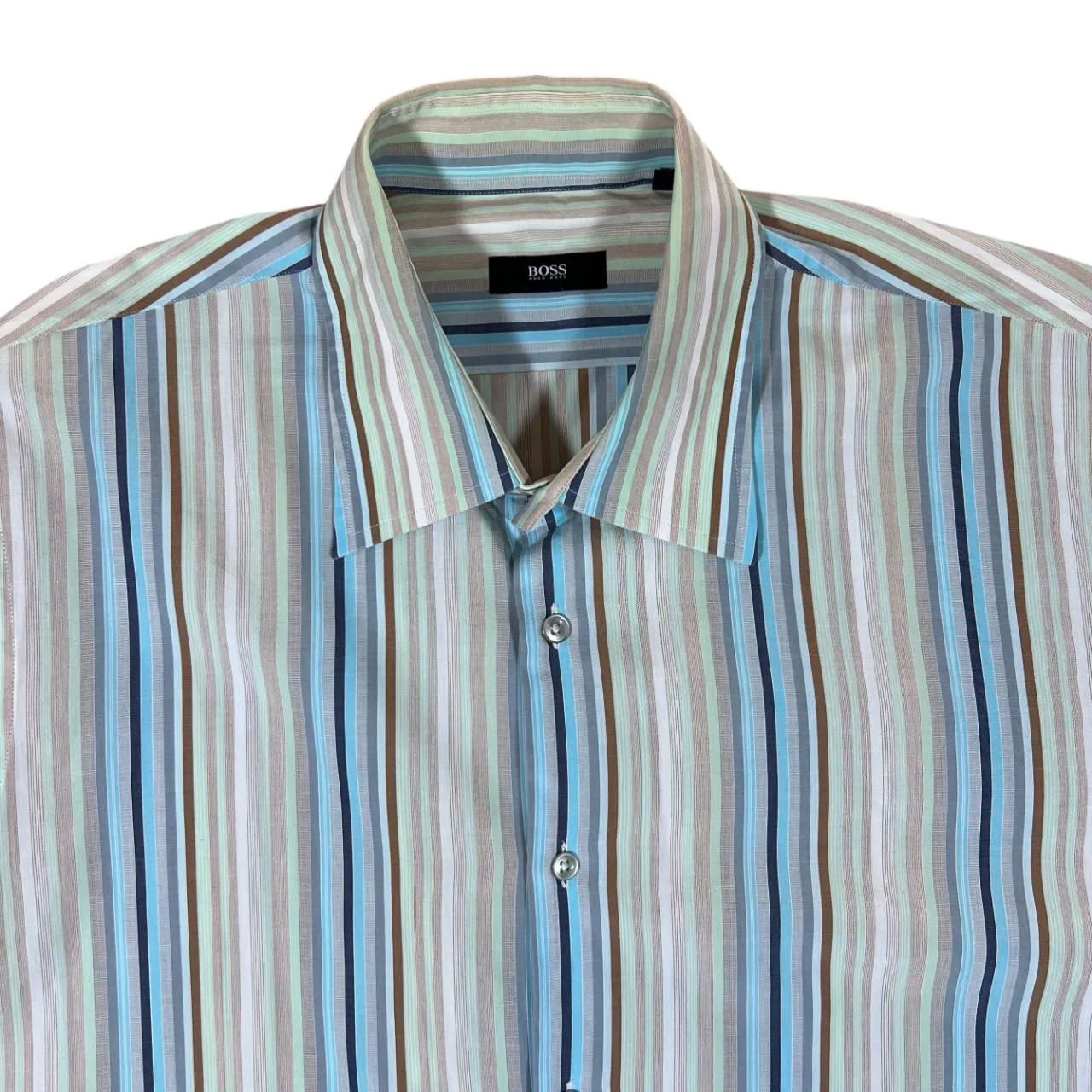 BOSS Hugo Boss Classic Multi Striped Long Sleeve Cotton Dress Shirt
