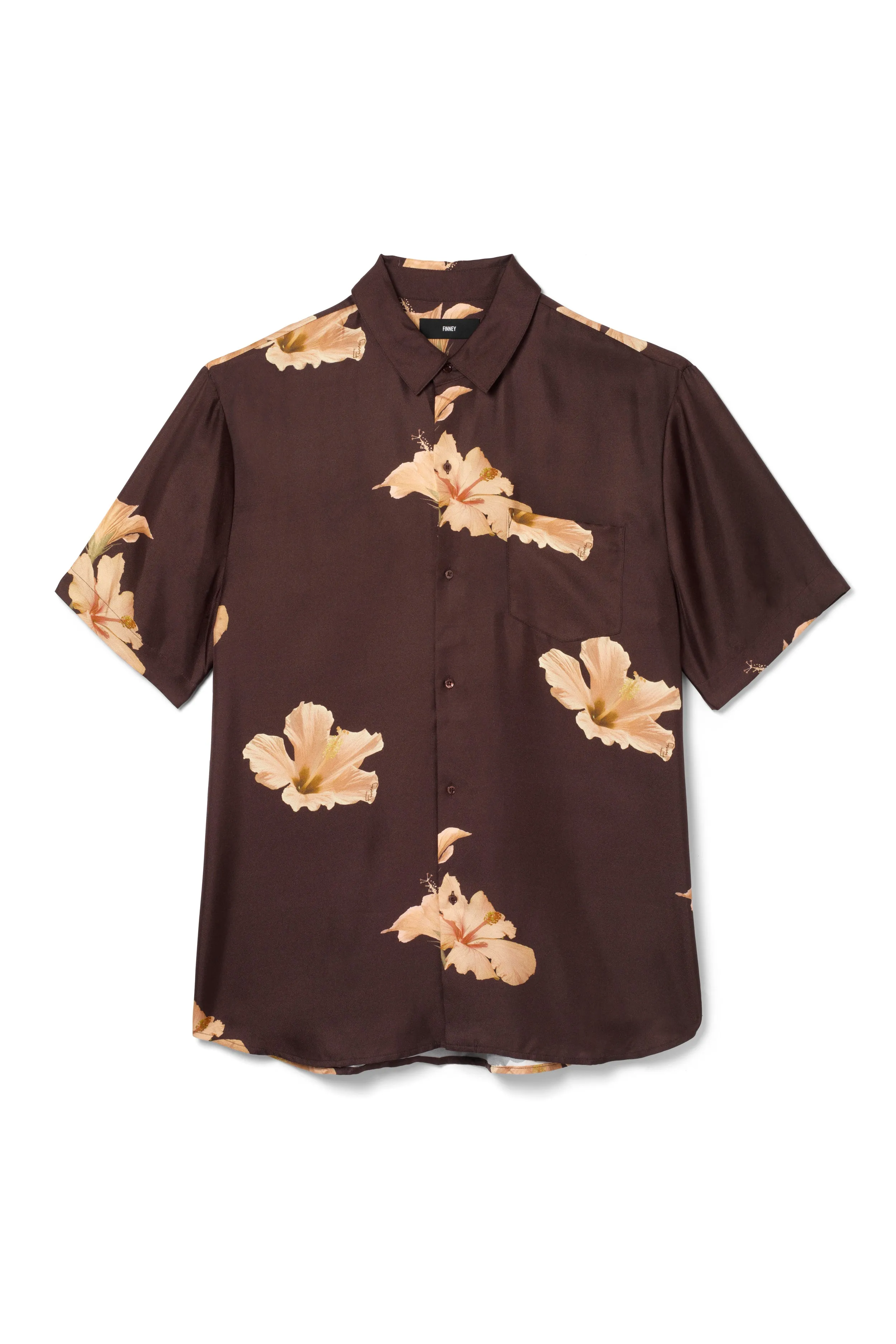 Boyfriend Silk Shirt Chocolate Modern Hawaiian Man
