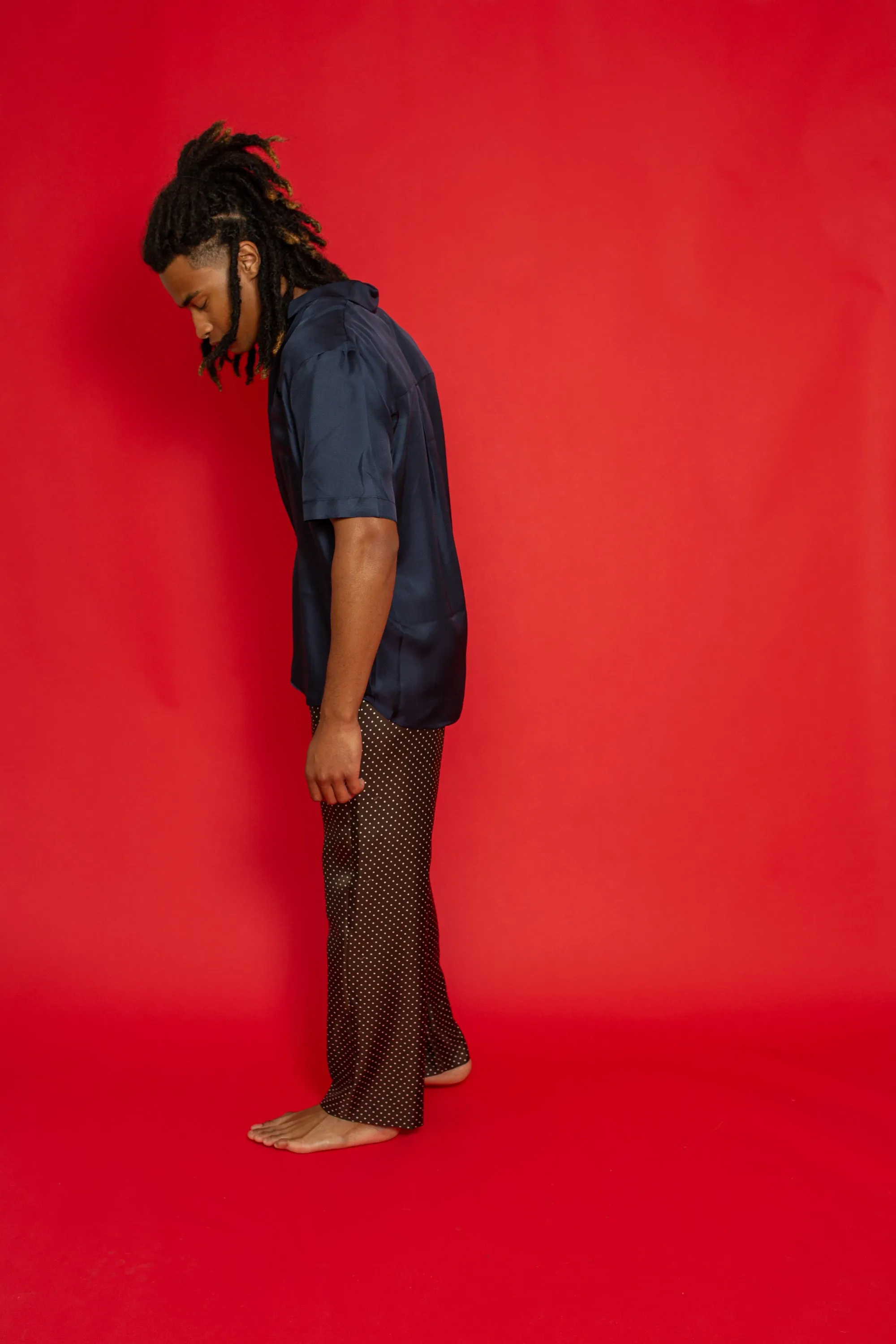Boyfriend Silk Shirt Ink Man