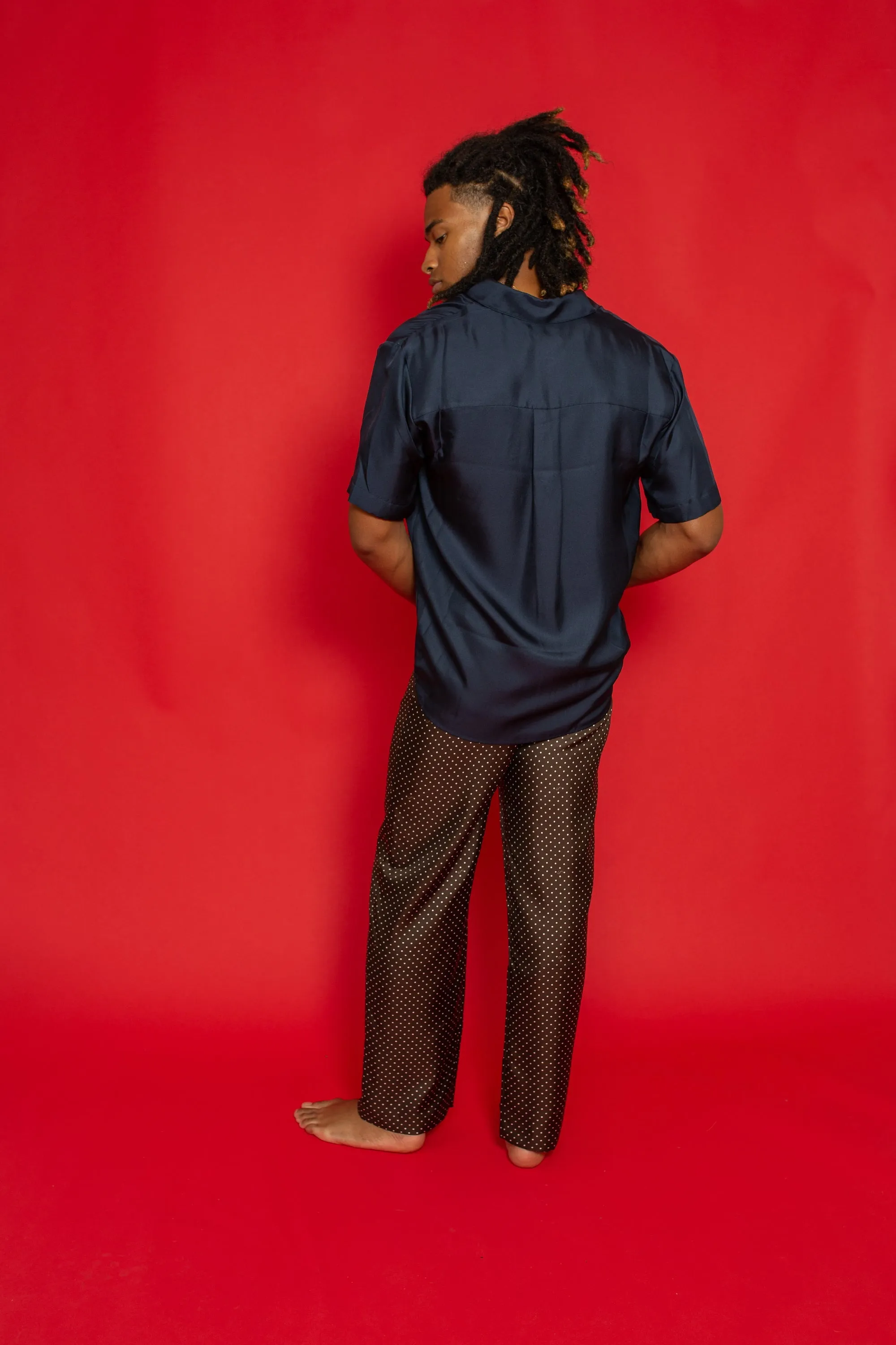 Boyfriend Silk Shirt Ink Man