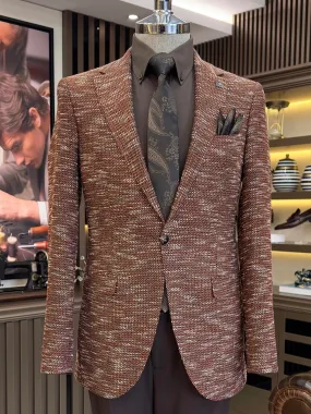Brick Double Breasted Blazer