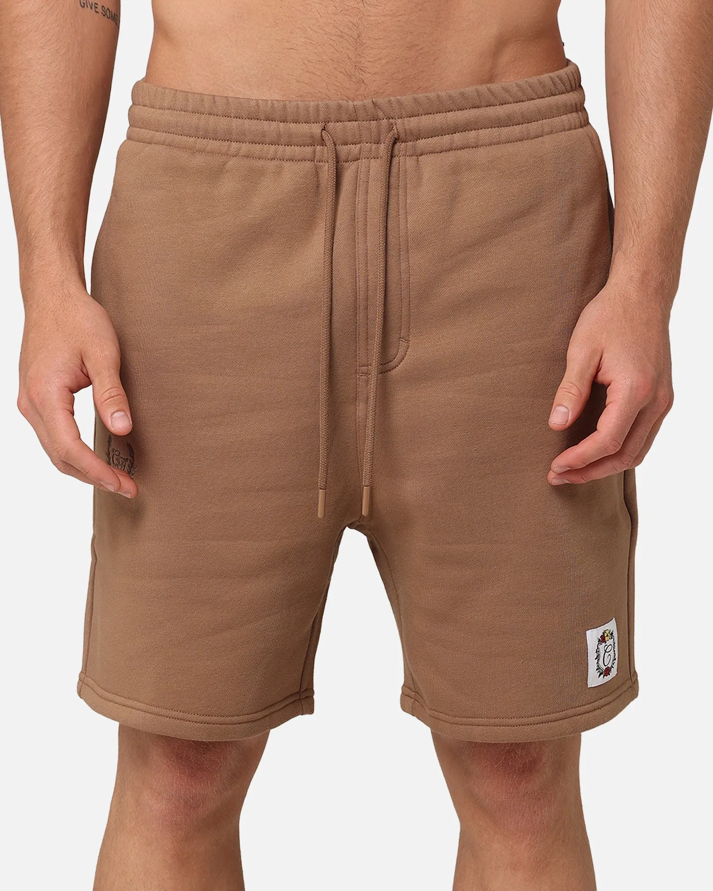 Carre Floral Fleece Shorts Brown