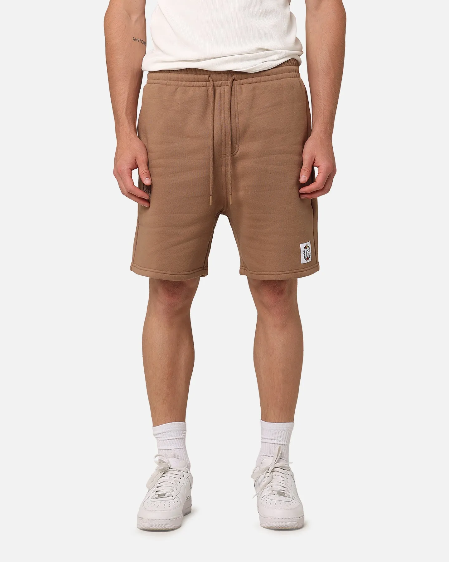Carre Floral Fleece Shorts Brown