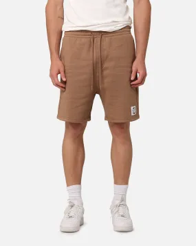 Carre Floral Fleece Shorts Brown