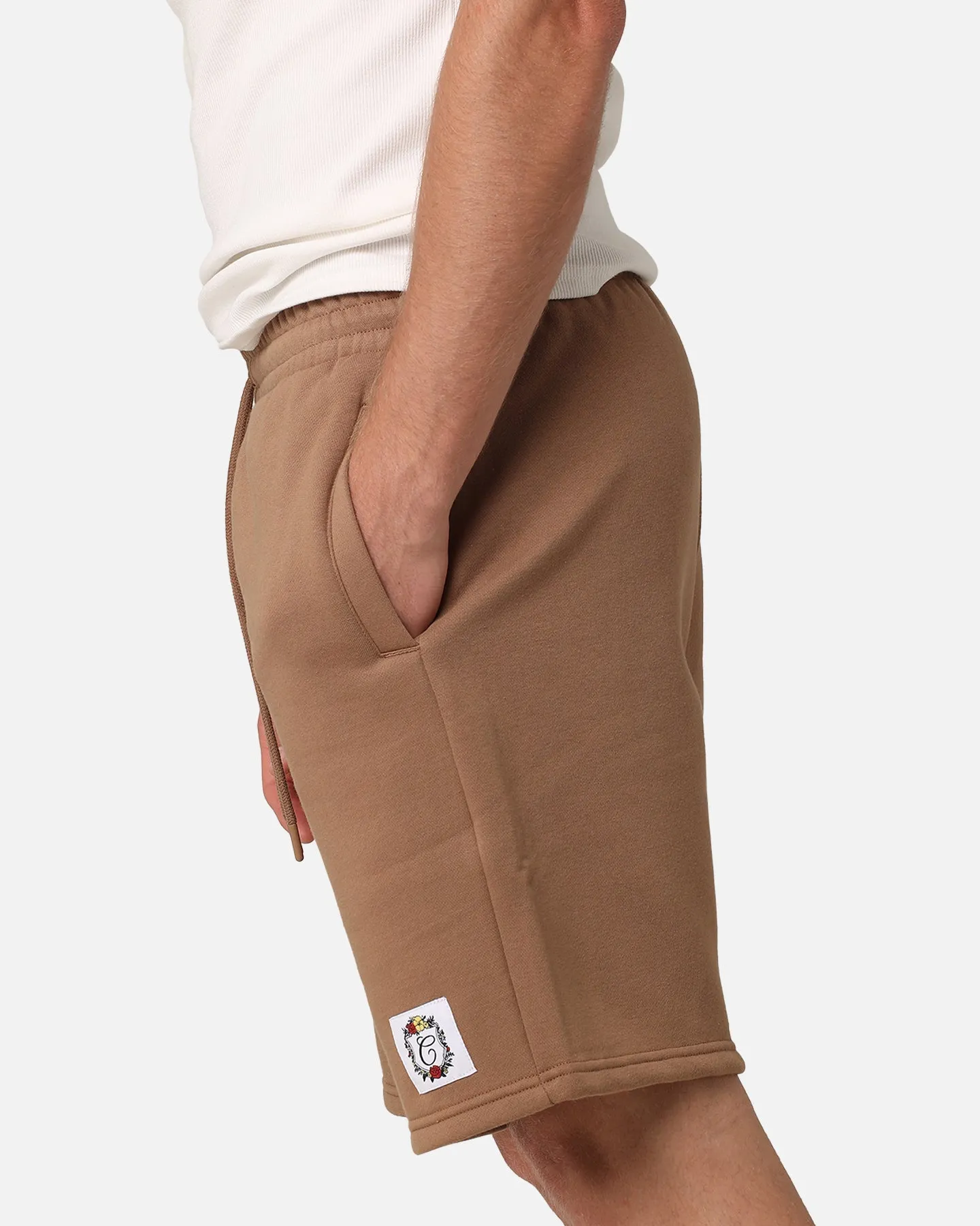 Carre Floral Fleece Shorts Brown