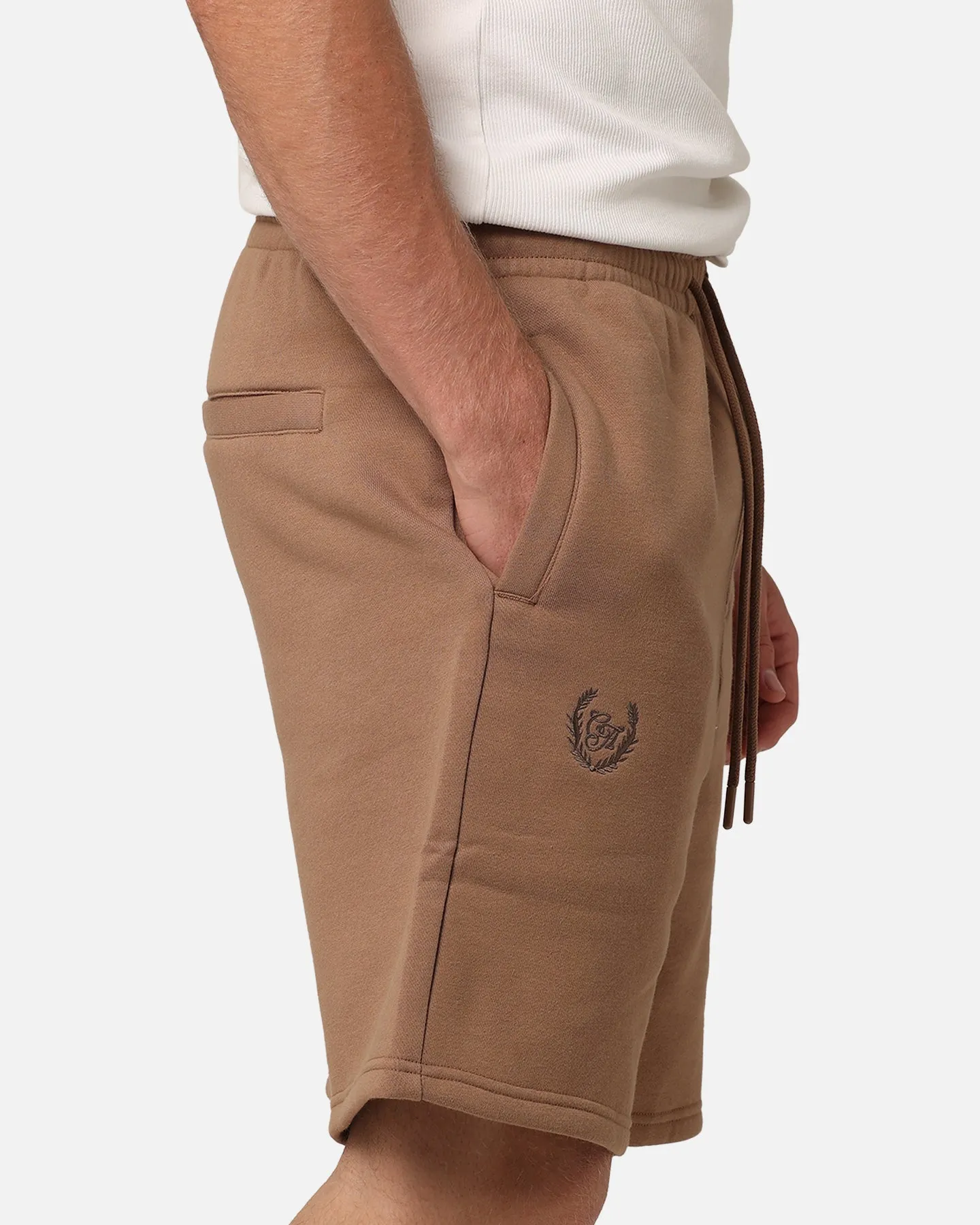 Carre Floral Fleece Shorts Brown