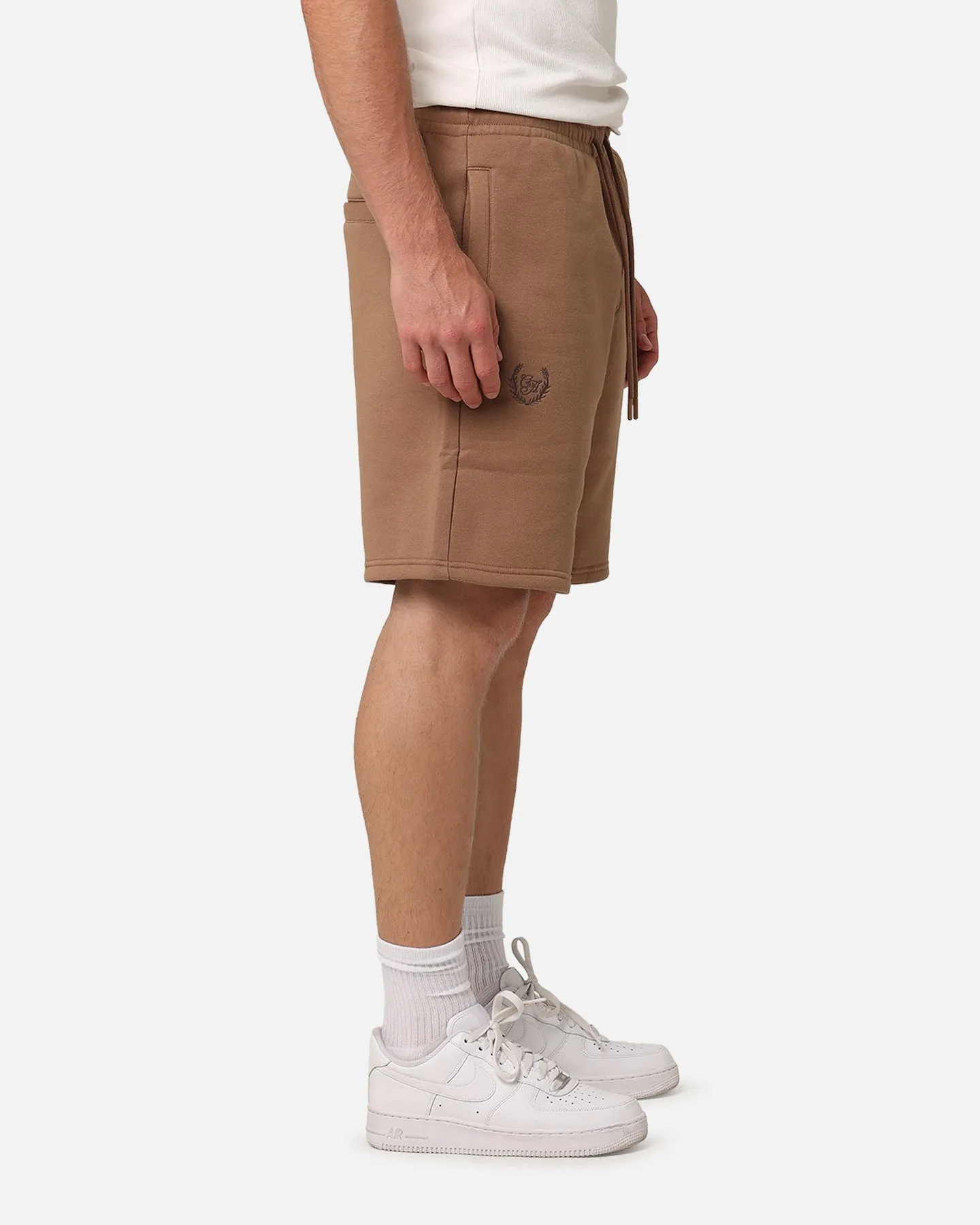 Carre Floral Fleece Shorts Brown