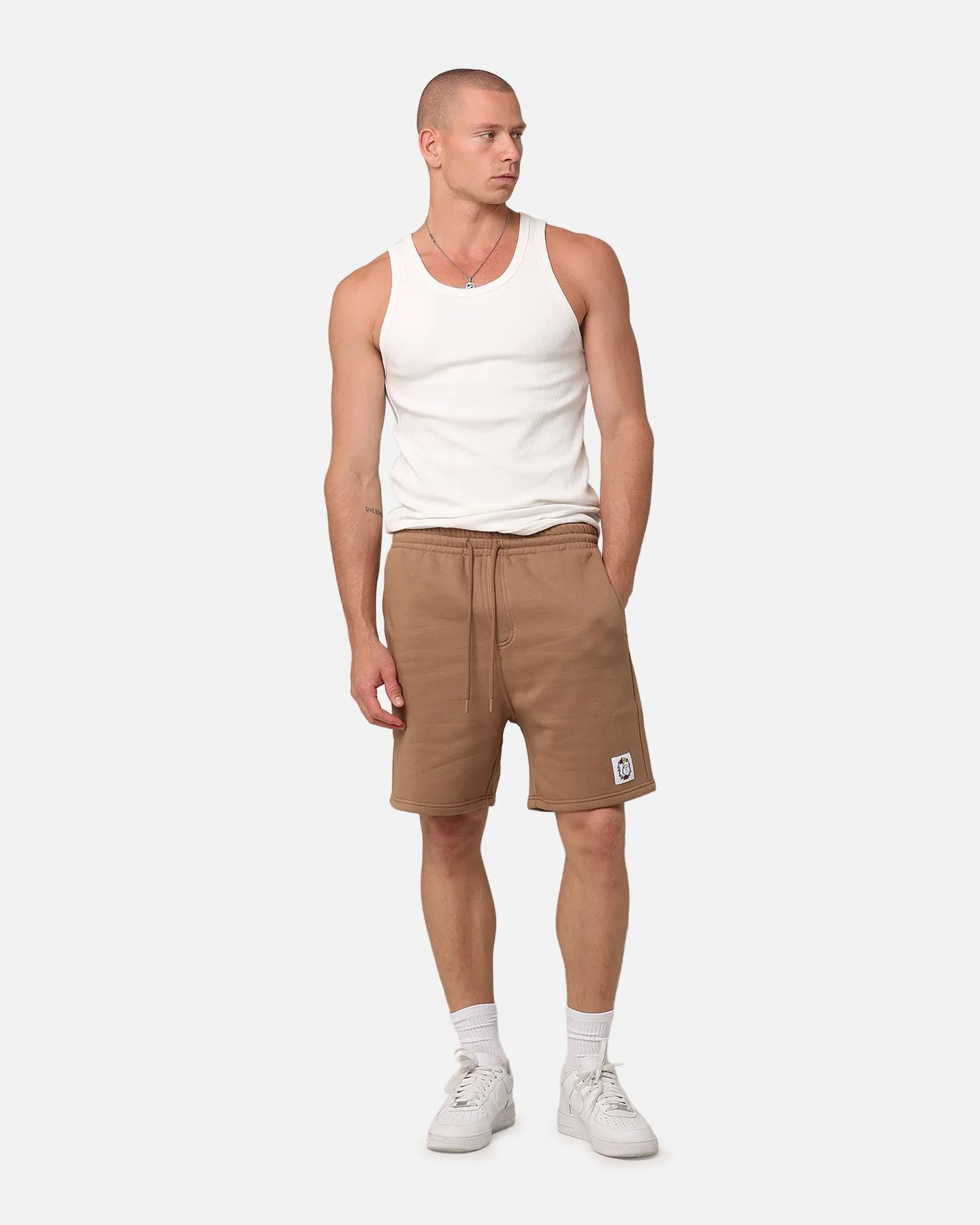 Carre Floral Fleece Shorts Brown