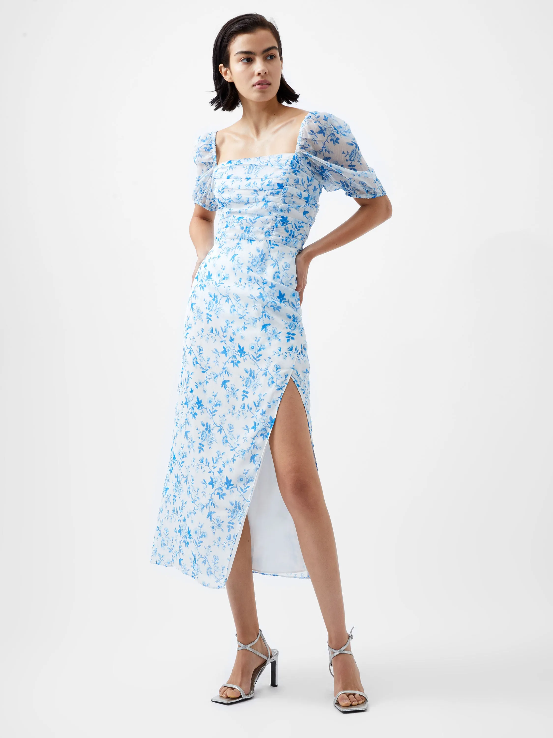 Catrina Crinkle Ruched Midi Dress