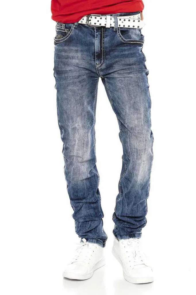 CDK104 Embroidered Basic Men's Jeans