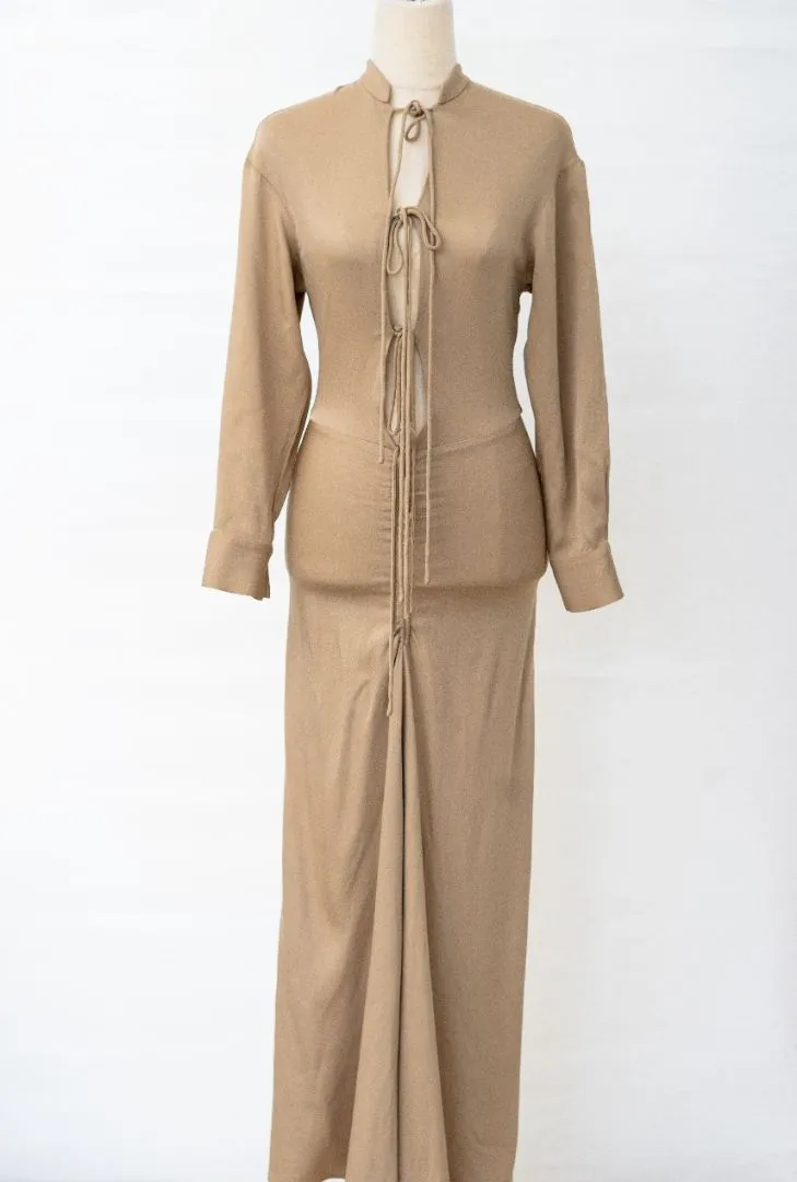 Christopher Esber Tan Ruched Dress