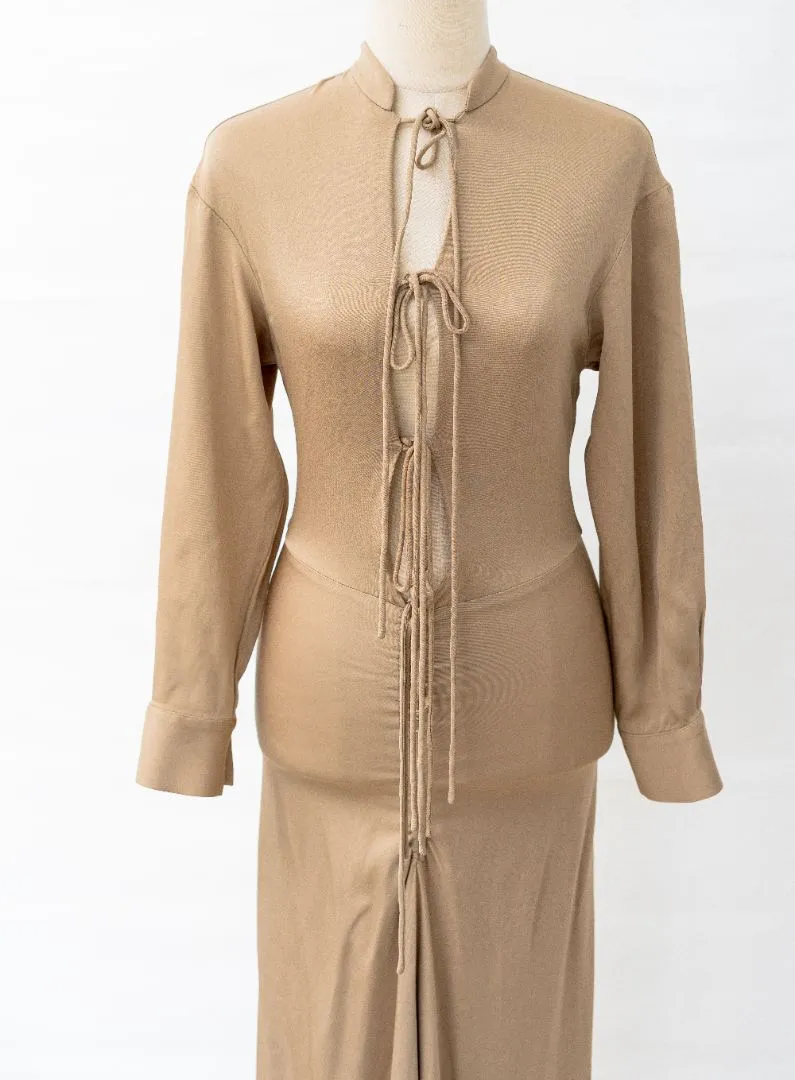 Christopher Esber Tan Ruched Dress