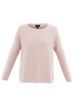 Contrast Stitch Crew Neck Sweater - Pink