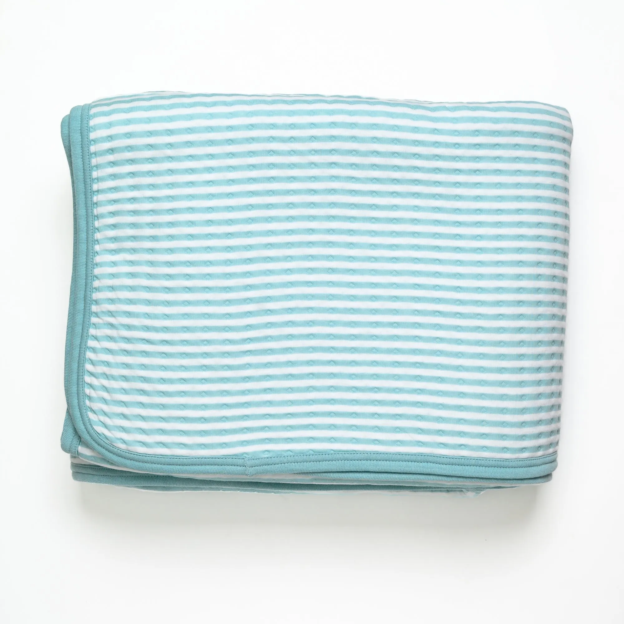 Cool Blue Knit Quilted Blanket with Sherpa