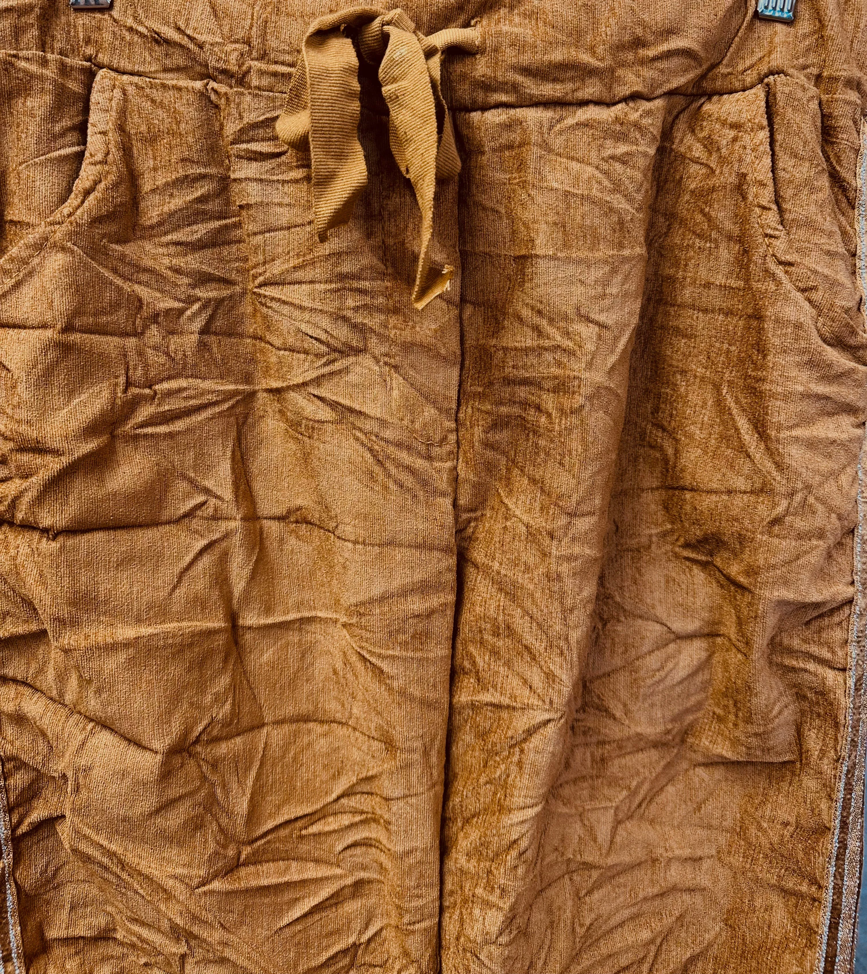 Cord stretch pants